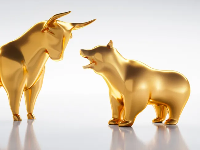 gold bear and bull